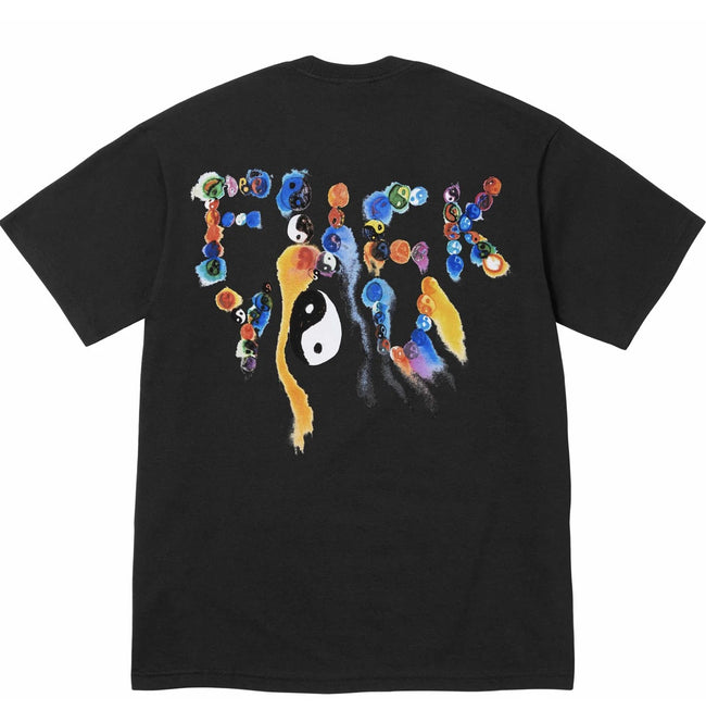 Supreme Color Splash Yin Yang Graffiti Back Print T-Shirt Chinese Taiji Symbol Art Unisex  Streetwear Short Sleeve Tee Main Image