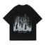 Dark Forest Monk Silhouette Gothic Metal Letter Vintage Washed T-Shirt Unusual Original Streetwear Tee