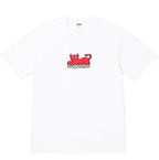 Supreme Cute Red Devil Cat Graphic T-Shirt Cartoon Devil Pet Logo Unisex  Casual Streetwear Short Sleeve Tee