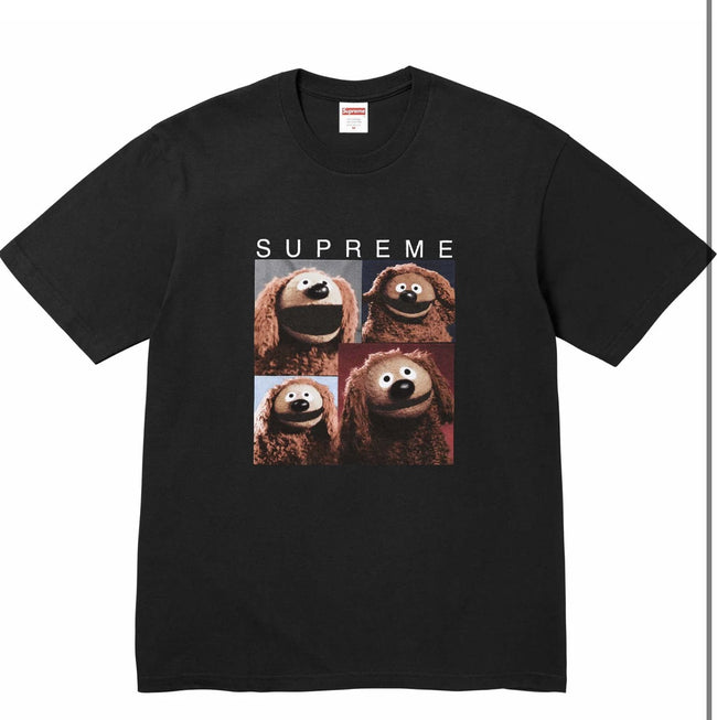 Supreme Muppet Dog Puppet Four Panel Portrait T-Shirt Vintage Cartoon Collage Unisex  Streetwear Short Sleeve Tee Main Image