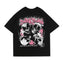 Dark Plan Multi Skulls Flame Back Print Washed Oversized Streetwear T-Shirt